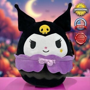 AUTHENTIC Squishmallows 8” Kuromi Witch Halloween Plush 2024 Sanrio Hello Kitty